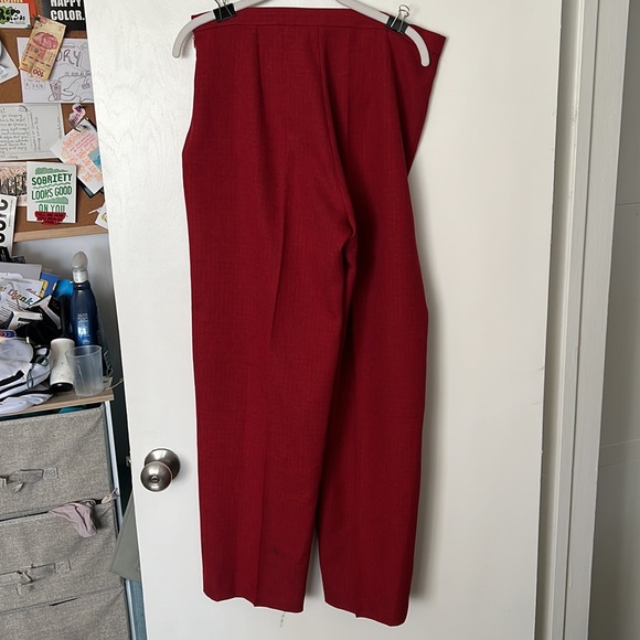 Vintage Red Pleated Slacks - Picture 4 of 8